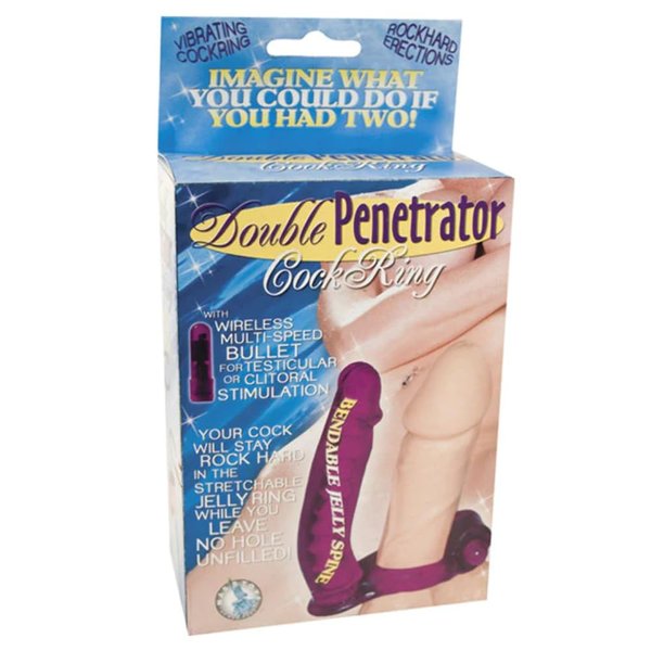 Nasswalk Double Penetrator Cock Ring, Purple