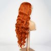 MISS FANCY 32 Inch Ginger Lace Front Wigs For Black Women 13X6 HD Frontal Lace Pre Plucked Glueless Wigs with Baby Hair Body Wave Synthetic Heat Resistant Fiber Wig Daily Wear and Go