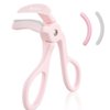 Hfpengzan Pink Eyelash Curler with 2 Silicone Refill Pads, Lash Curler for Perfect Lashes, Eyelash Curler for Women and Girls