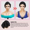 INSTANT FAB Finger Wave Human Hair Wigs for Black Women Short Mommy Wig Curly Remi Human Hair Wig Pixie Cut Wigs Nuna Wigs Non Lace Front Wigs (OT1B/99J)