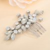 BERYUAN Dainty Teardrop Rhinestone Crystal Wedding Hair Comb Handmade Hair Side Comb Women Girls Wedding Headpiece Silver Gold Wedding Hair Accessories for Brides Bridesmaid (opal)