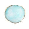 BETURY Resin Nail Art Palette, Nail Art Painting Mixed Color Palette Gold Edge Nail Gel Color Makeup Display Board (3#Blue)