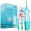 AquaSonic Kids' Water Flosser for Ages 6+ | Standard Nozzle, Orthodontic Nozzle & Waterproof Stickers | 4 Flossing Modes | Aquarium Adventures Theme (Blue)