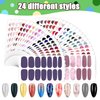 Maitys 560 Pieces Jamberry Nail Wraps Real Nail Polish Stickers Nail Wrap Nail Polish Strips Decals DIY Glitter Nail Adhesive Full Wraps Art Set with Nail File for Women Girls (Bright Style)
