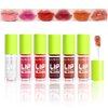 Loobexery 6 Colors Mini Fat Oil Lip Gloss Lip Oil Fat Oil Lip Drip Hydrating Lip Glow Oil, Moisturizing Lip Gloss Shiny Transparent Toot Tinted Plumping Lip Oil Nourishing Non-sticky