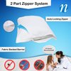 National Allergy Premium 100% Cotton Zippered Pillow Protector - Queen Size - White - 2 Pack - 300 Thread Count - Hypoallergenic Bed Pillowcase with Zipper - Breathable Encasement Cover
