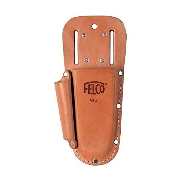 Felco Leather Holster (F 910+) - Tool Pouch w/ Extra Slot for Pruning Shears or Construction / Utility Tools