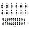 LoveOurHome 240pc Almond Press on Nails Flower Swirl Butterfly 10 Designs Medium Pointed Acrylic French Tips Full Cover Gel Fake Nails Reusable Artificial Fingernails for Women Girls Kids