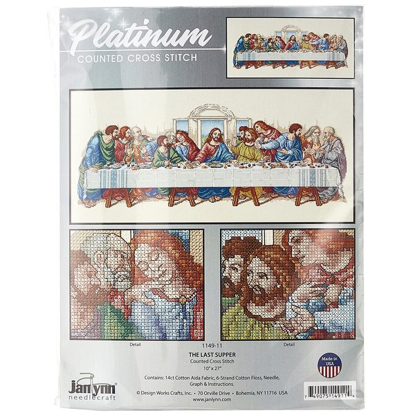 Janlynn Counted Cross Stitch Kit 26.5"X10", The Last Supper (14 Count)