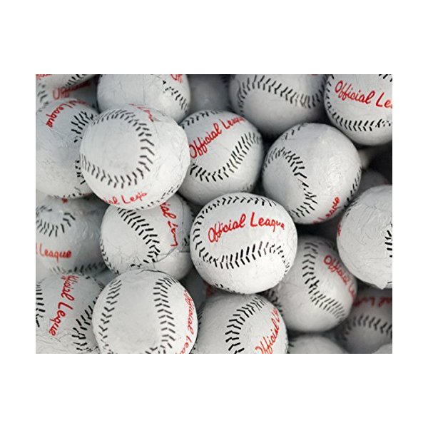 Baseballs Premium Solid Milk Chocolate Balls - 1 Lb-Approx 80 Pcs