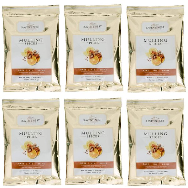 Raven's Original Mulling Apple Cider Spices - 6 Ounce Package (Pack of 6)