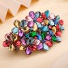 Aimimier Flower Crystal Hair Barrettes Sparkling Rhinestone Hair Spring Clamp Gem Hair Pins Fashion Prom Party Hair Accessories for Women (Colorful)