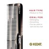 Kent 16TG Hair Dressing Table Comb Double Tooth, Graphite Fine/Wide Tooth Dresser Comb For Hair, Beard and Mustache, Coarse/Fine Hair Styling Grooming Comb for Men Women and Kids. Made in England
