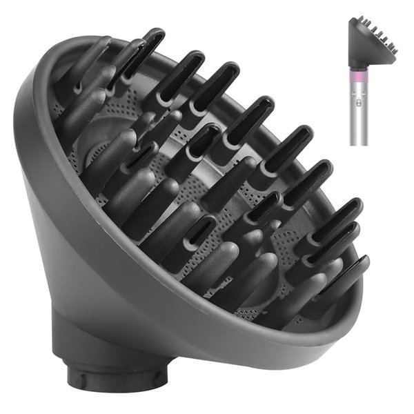 Upgraded Diffuser Nozzle for Dyson Curling Iron Converting for Dyson Airwrap Styler to Hair Dryer Diffuser Attachment, for Airwrap Attachment Nozzle, 973365-01, Grey