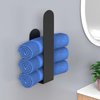 HUFEEOH Hand Towel Holder - Self Adhesive Bathroom Towel Bar Stick on Wall - SUS 304 Stainless Steel Brushed - Black
