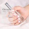 Chicque Ombre Short Press on Nail Atificial Fake Nails Glossy Square Ballerina False Nail Party Stick on Nail for Women and Girls(White)