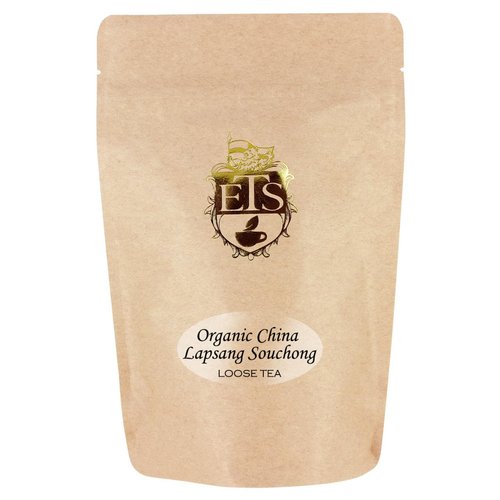 English Tea Store Loose Leaf, Organic Lapsang Souchong China Black Tea Pouches, 4 Ounce
