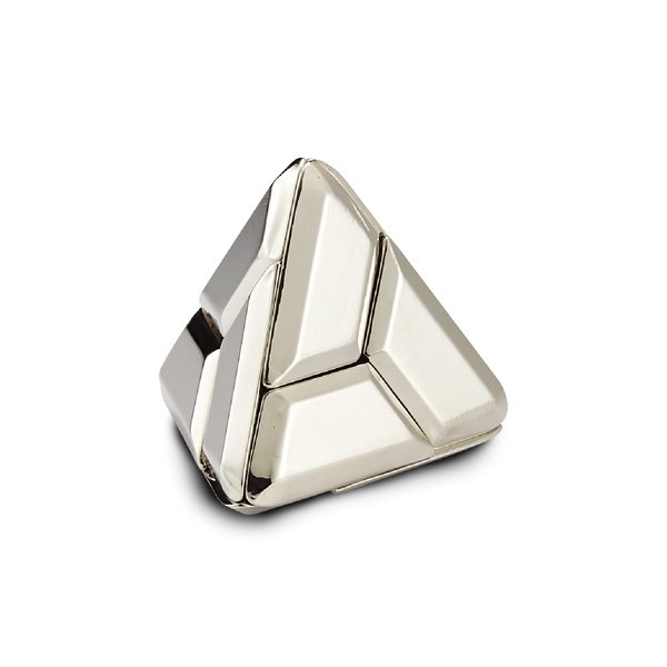 3D Triangle Three-Dimensional Metal Puzzles Toy, Mind Puzzles for Adults Hand Smart Gifts for Boy and Girls Sliver