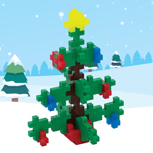 PLUS PLUS – Mini Maker Tube – Christmas Tree – 70 Piece, Construction Building Stem Toy, Interlocking Puzzle Blocks for Kids