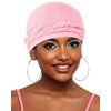 BEACE Silk Satin Lined Pre-Tied Turban Durag Head Wrap for Men & Women, Halo Turban Skull Cap Bonnet Hair Cover for Sleeping Pink