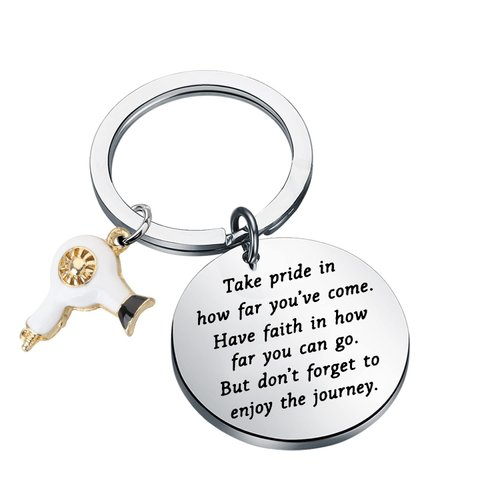 FUSTMW Hairdresser Keychain Gifts Hair Stylist Gifts Hair Dryer Keychain Hair Salon Barber Gifts Cosmetology Graduation Gifts (hair dryer keychain)