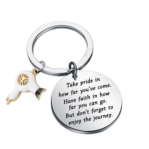 FUSTMW Hairdresser Keychain Gifts Hair Stylist Gifts Hair Dryer Keychain Hair Salon Barber Gifts Cosmetology Graduation Gifts (hair dryer keychain)