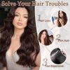 Vigorous Clip in Hair Extensions Dark Brown Long Wavy Hairpieces 20Inch Hair Extensions Clip Ins Soft Synthetic Hairpieces for Women (7Pcs)