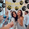 SUNBEAUTY 30th Birthday Decorations for Him Or Her LED Gold Birthday Party Decor Sign Abusive Balloons Funny Banner 30th Bday Party Supplies Holy Shit You're 30 Birthday Banner Party Decoration