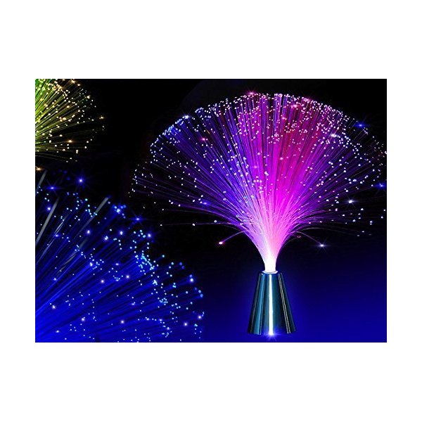 2Pcs LED Colourful Changing Fibre Fiber Optic Fountain Night Light Calming Lamp Christmas