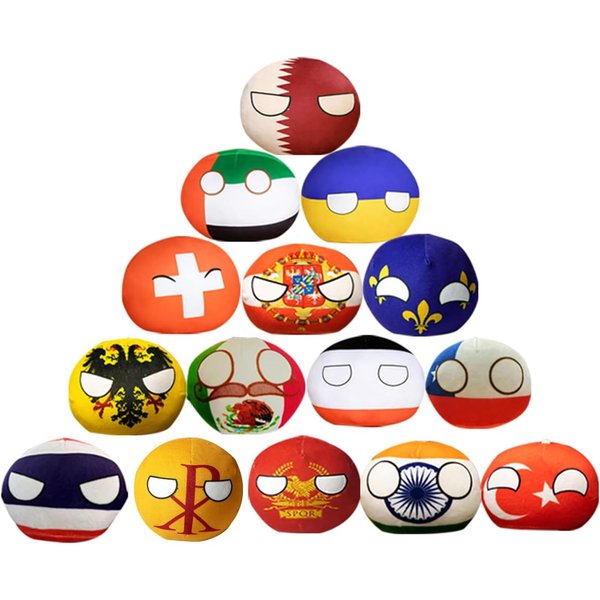 Idyllicallyser 15pcs Country Ball Plushies Countryballs Plushies Anime Plushies for Children and Adult Gifts（4in）