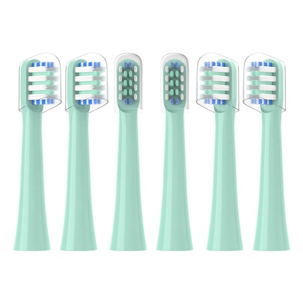 Replacement Toothbrush Heads Compatible with Colgate Hum Connected Smart Battery Toothbrush Refill Head, Green, 6 Pack