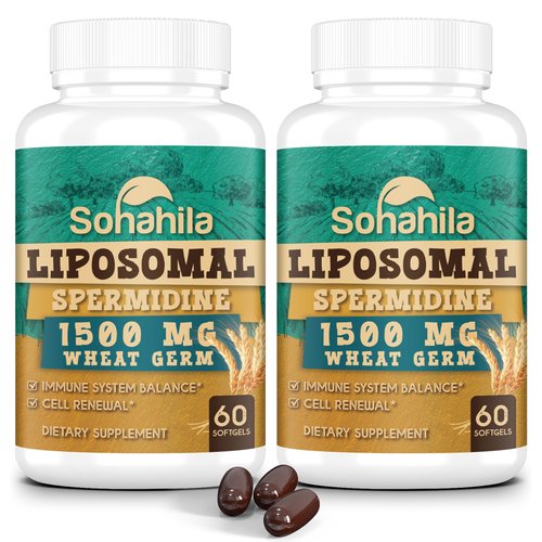 15MG Spermidine Supplement, Liposomal Spermidine for Women & Men, High Absorption,99% Pure, Non-GMO, Femented Wheat Germ Extract 1500MG with Zinc for Cell Renewal, Aging Defense, 120 Softgels