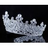 Vintage Full Crown Clear Austrian Crystal Rhinestone Tiara Pageant Prom T12159 Silver