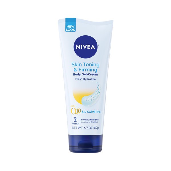 Nivea Skin Toning and Firming Gel Cream with Q10 and L-Carnitine, Skin Firming Body Cream For Firmer Skin in as Little as Two Weeks, 6.7 Oz Tube