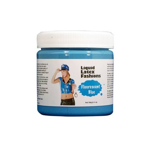 Face and Body Paint – Ammonia Free Liquid Latex, Ideal for Art, Theater, Halloween, Parties and Cosplay for Adults and Kids – 8 oz, Fluorescent Blue