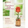 rowood 3D Puzzle Wooden Flower,DIY Artifical Flower Building Toy Set Craft Kit for Women,Mother's Day/Valentine's Day/Teacher's Day/Thanksgiving/Christmas/Birthday Gift -Red Rose
