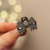 Xiwstar 2Pcs Mini Claw Clips Crystal Rhinestone Bow Hair Clips Small No-Slip Grip Jaw Clips Glitter Teeth Clips Metal Clamps Hair Accessories for Women Girls