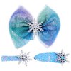 Uonlytech Snowflakes 3pcs Hair Bow Hair Clips Christmas Snowflake Hair Clips for Princess Dress Up Party and Birthday Snowflake