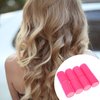 LALAFINA Sponge Hair Curlers - 8 Pcs Soft Foam Overnight Self-Grip Hair Styling Curlers for Women and Girls with Blue Bangs and Clips