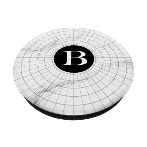 Cell Phone Pop Out Holder,White and Black Spiderweb Letter B PopSockets Grip and Stand for Phones and Tablets