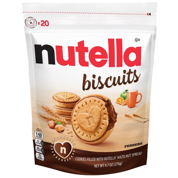 Nutella Biscuits, Hazelnut Spread With Cocoa, Sandwich Cookies, 20-Count Bag