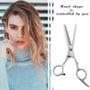 JewelryWe Professional Stainless Steel Barber Scissor Hair Cutting Set 6.7" - Texturizing Thinning Shears