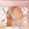 CIICII Kids Hair Cutting Scissors Shears Kit, Safety Round Tip Hairdressing Scissors Set (Hair Trimming Grooming Thinning Shears) for Baby Toddler Children, Hairdresser Home Salon Barber Haircut Kit