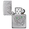 Zippo Armor Sugar Skull Design High Polish Chrome Emblem Attached Pocket Lighter