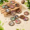 Boutigem 56Pcs Flat Round Wooden Charm Earring Kit with Walnut Wood Statement Pendants Earring Hooks Jump Rings for Earring Jewelry Making Decoration Crafts