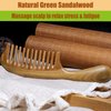 Hair Comb Moreinday Wooden Comb Anti-static Wood Comb Green Sandalwood Comb Wide Tooth Comb for Women Men