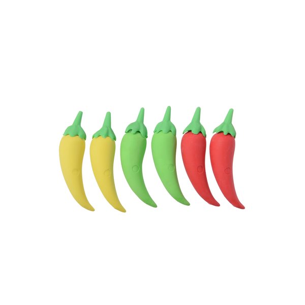 KUNFOWL 18 Pack Mini Chilli Erasers for Kids, 3D Puzzle Erasers for Boys and Girls, Fun Erasers for School Supplies Prize Gifts Party Favors (Chilli)