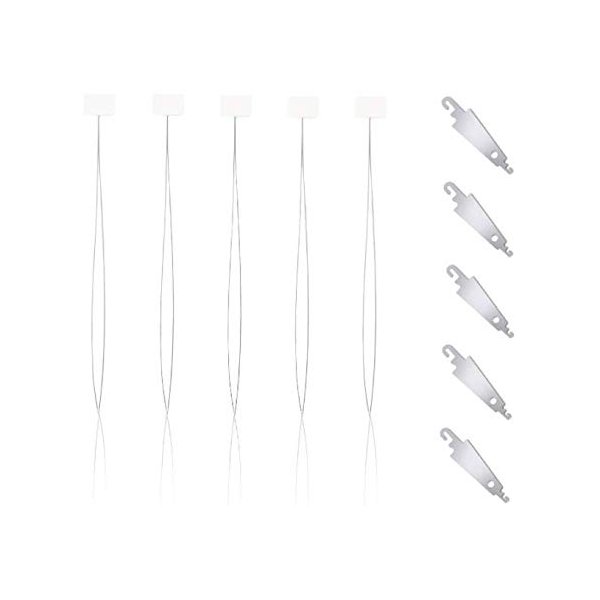 Jofefe 5Pcs Long Needle Threaders for Punch Needles Embroidery Floss Cross Stitch DIY Sewing Craft Works (Bonus with 5pcs Small Needle threaders)