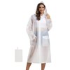 MOCOTONO Reusable Thicken EVA Rain Ponchos for Adults (1 Pack)- Extra Long Rain Jackets Raincoats for Men Women (White,Universal)
