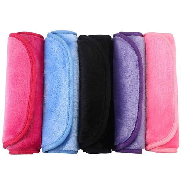 Vtrem 5 Pack Makeup Remover Cloth Reusable & Washable Facial Cleansing Towel Soft Face Make Up Removing Cloth with Just Water Suitable for All Skin Types